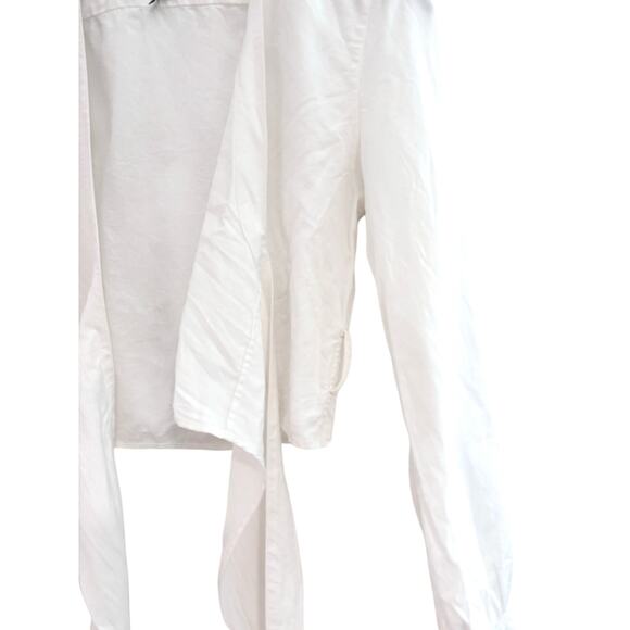Rag & Bone Linen White Wrap Long Sleeve Top - Picture 8 of 8